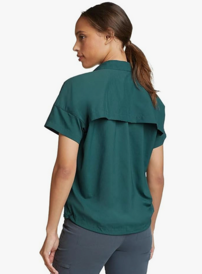 $70 Eddie Bauer Women's Boulder Trail Shirt - Evergreen - Medium - New With Tag