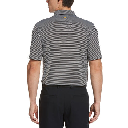 $68 Jack Nicklaus Men's Caviar Short Sleeve Stripe Polo - Black/White - Large
