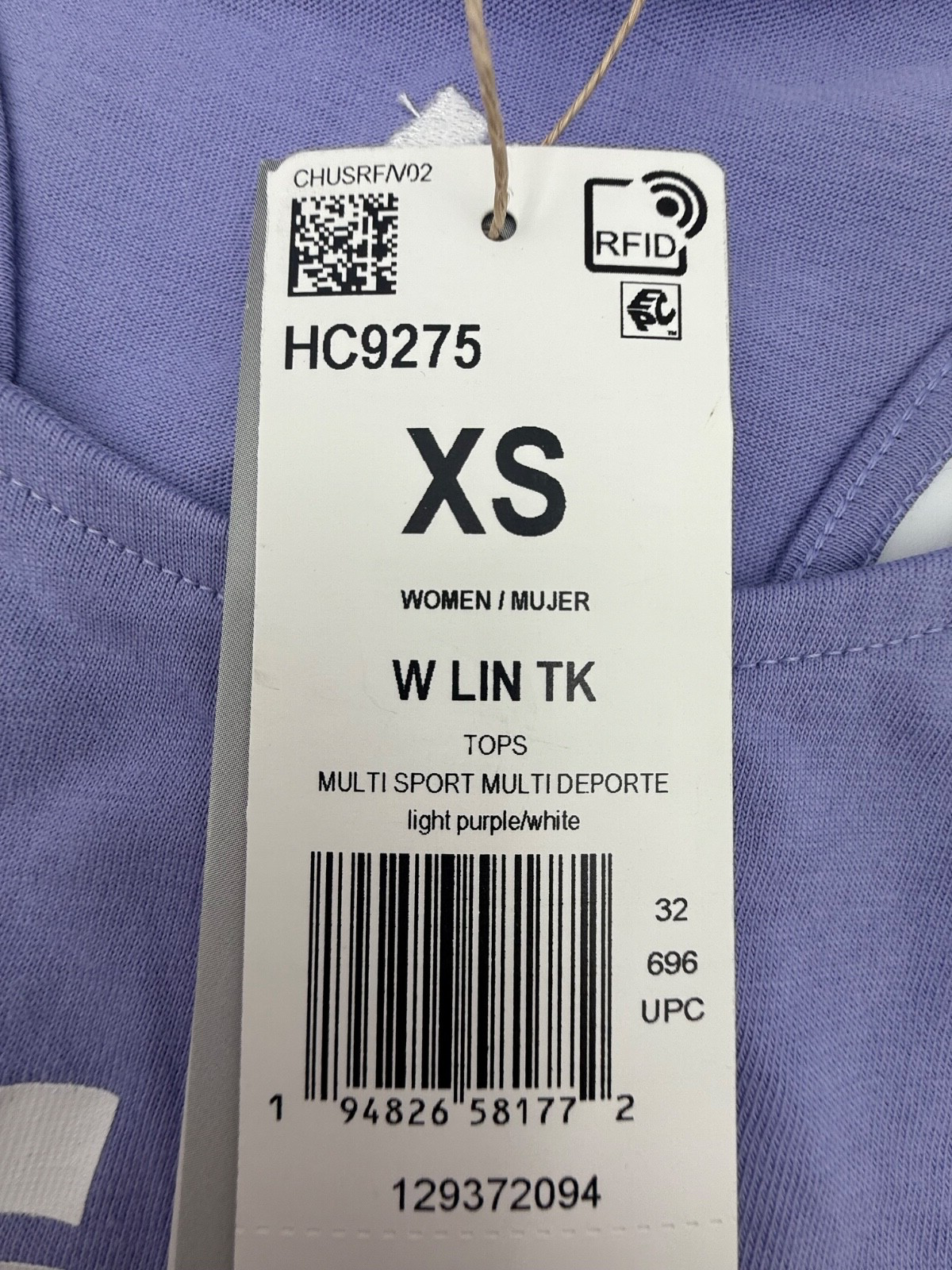 Adidas Women’s-Loose Logo Tank Top-Light Purple- XSmall- New Tag