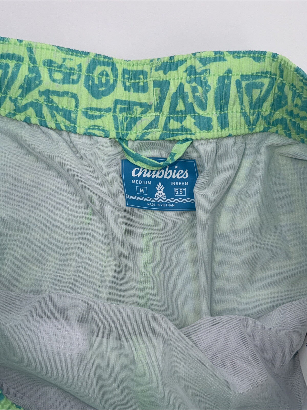 $70 Chubbies The Shakedowns 5.5" Inseam Swim Trunks-Green Blue -Medium-New Tag