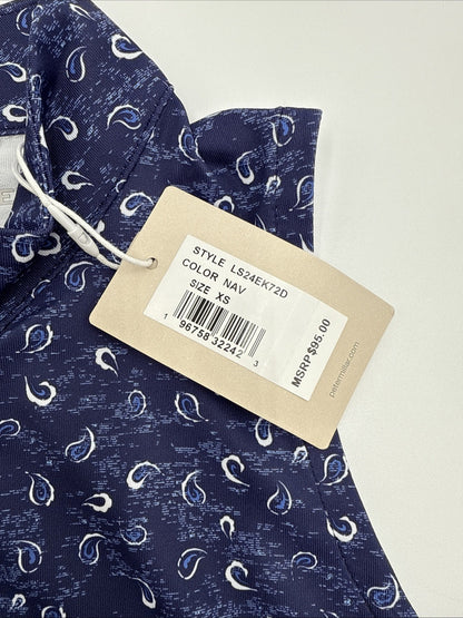 $95 Peter Millar Women’s Scottie Tossed Print Sleeveless Top- Navy Blue- XSmall