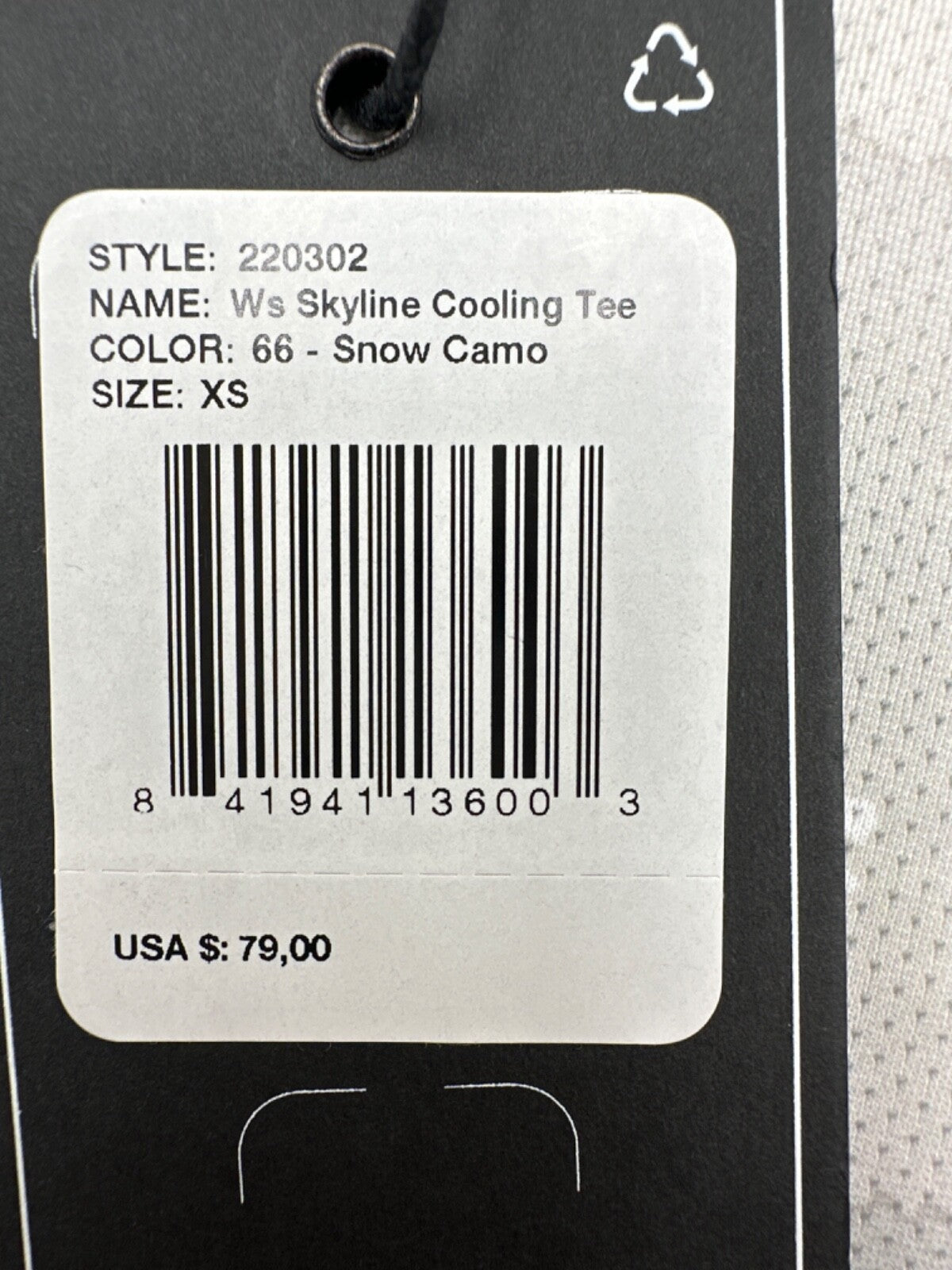 $79 Strafe Women's Skyline Cooling T Shirt - Snow Camouflage - XSmall - New Tag