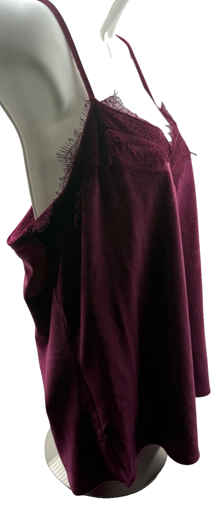 Nine West Women’s-Woven Cami Top -Burgundy-Medium-New Tag