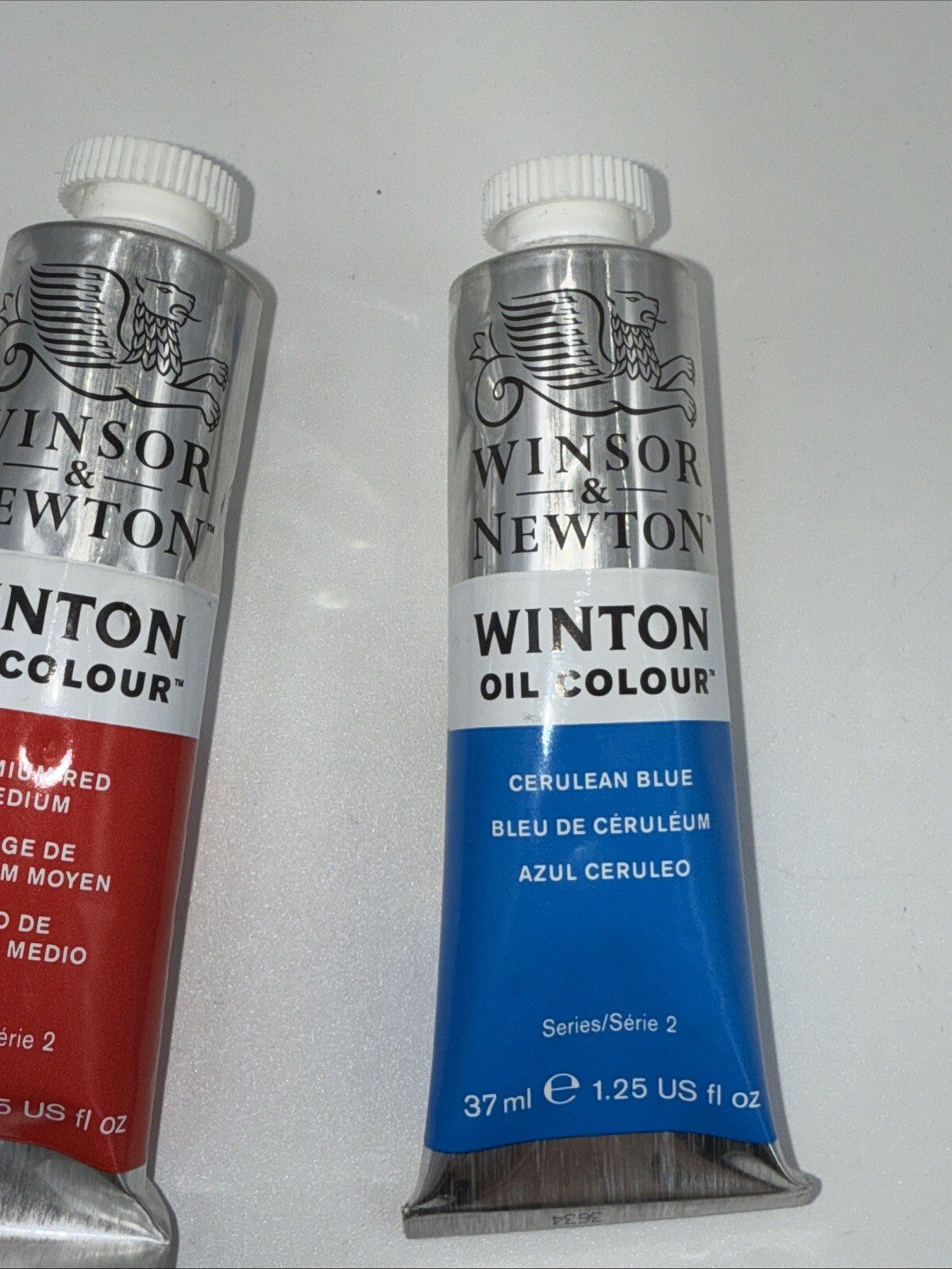 Combo Of 3 Winsor and Newton Winton Oil Colour 1.25 oz. Cadmium 1 Red,2 Blue