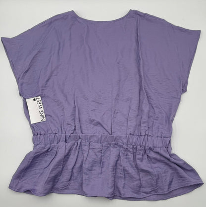Nine West Women’s- Short Sleeve Flowy Blouse- Lavender- Large-New Tag