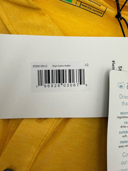 Stio Men's Divide Polo Short Sleeve Jersey Polo Shirt-Bright Yellow-Large-New