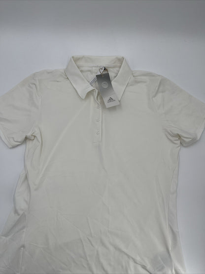 $60 Adidas Women’s Ultimate 365 Solid Golf Polo Shirt- White - Medium-New Tags