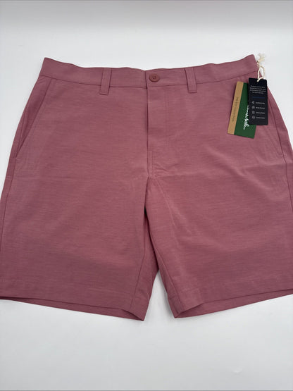 Travis Mathew Men’s Bermuda Comfort Stretch Easy Golf 8” Shorts-Heather Red -32W