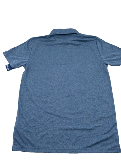 $55 Huk Men’s Pursuit Heather Polo Shirt - Set Sail Marine Blue- Small - New
