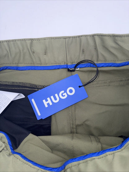$138 HUGO HUGO Men’s Geiko Woven Pants Trousers- Open Green- Size: Medium-New
