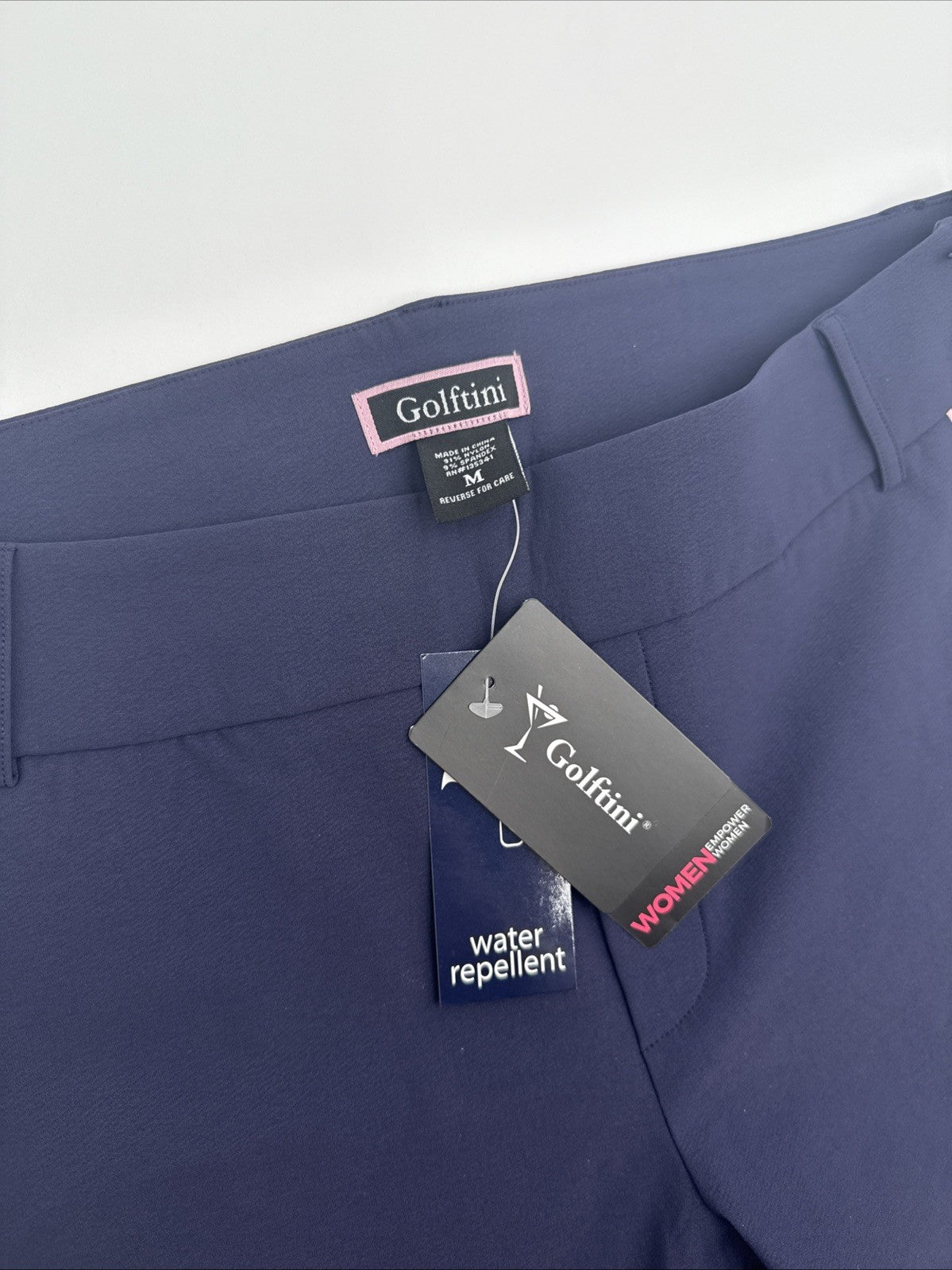 $158 Golftini Ankle Pant Side Stripes Golf Pants- Navy/Pink-Medium-New Tags