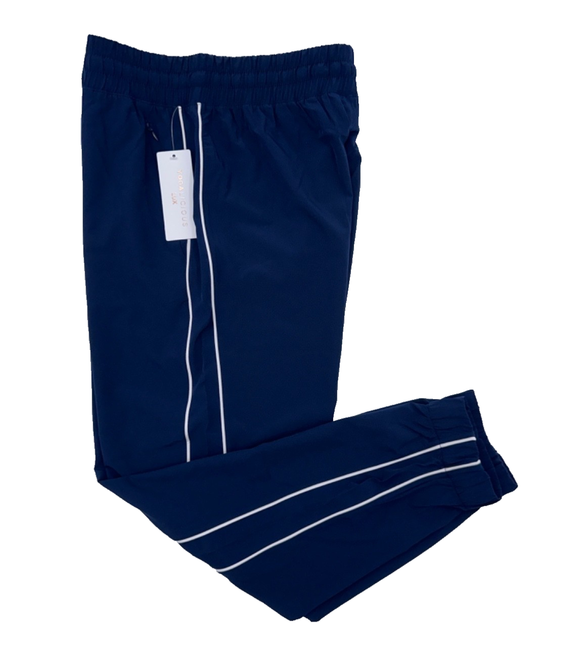 $78 YOGALICIOUS Women's Lightstreme Blake Joggers-Naval Academy/White-Medium-New