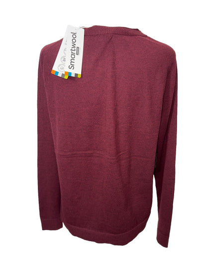 $100 Smartwool Women’s Colorblock Sweater-Cherry Heather (Maroon)-Medium -New