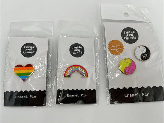 These Are Things Combo Lot Of 3 Enamel Pin Sets, Gay LBGTQ Yang New! Best Price
