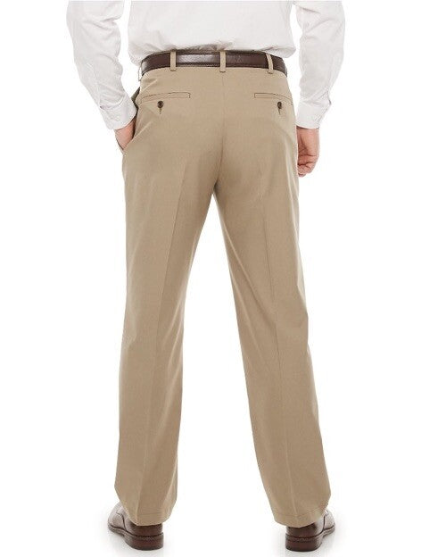 Haggar Men’s Cool Right Performance Flex Slim Fit Flat-Front Pants-Black-32Wx32L