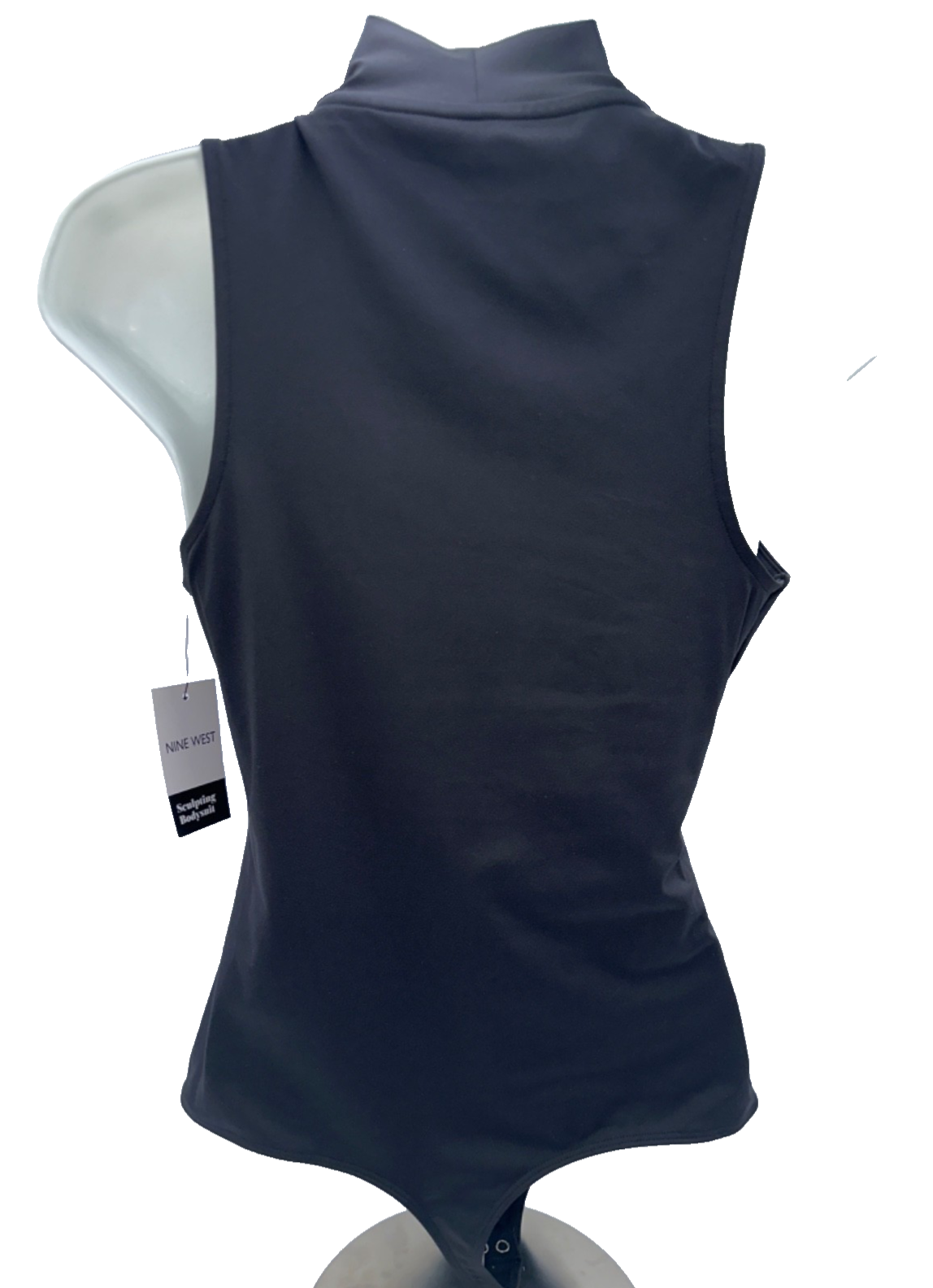 Nine West Women's Sculpt Mockneck Bodysuit - Mineral Black - Medium - New Tag