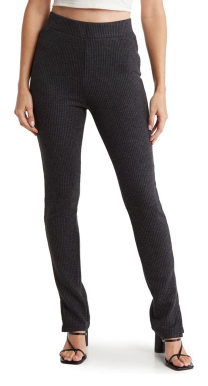 We Wore What Women's Ribbed Seamless Stretch Leggings Black - Size Small  $98