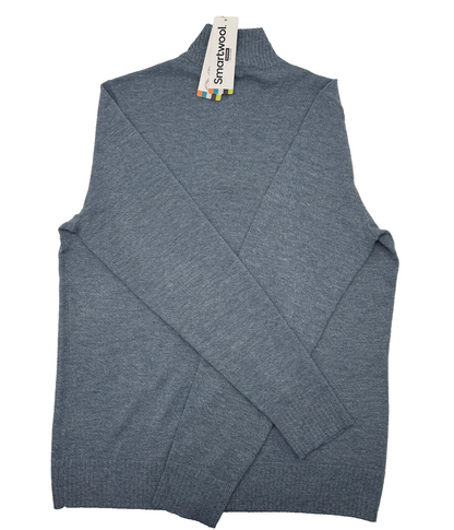 $100 Smartwool Men's Sparwood Zip-Neck Sweater-Blue Horizon- Medium-New Tag