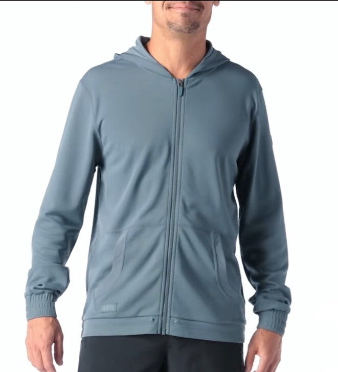 $130 Smartwool Men’s Hoodie Lightweight Uptempo Zip Sweater-Pewter Blue-Small
