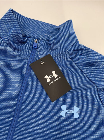 $45 Under Armour Men’s Technical Textured Half Zip Performance Shirt-Blue-Small