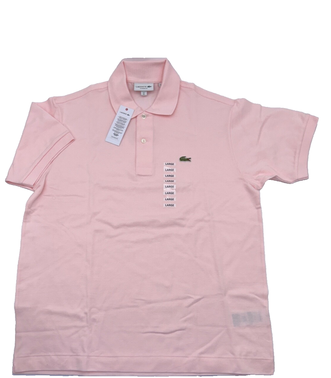 $110 Lacoste Men’s Regular Fit Pima Cotton Polo - Light Pink - Large - New