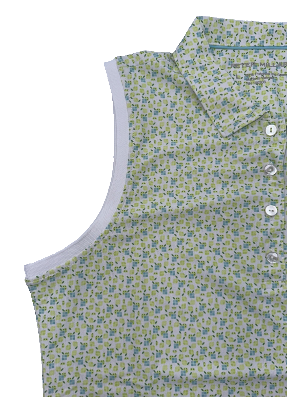 $90 Peter Millar Women’s Main Squeeze Banded Mesh Polo Shirt -Spritzer - Large