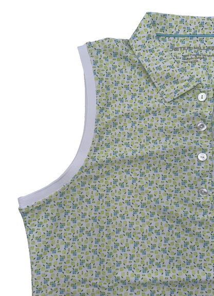 $90 Peter Millar Women’s Main Squeeze Banded Mesh Polo Shirt -Spritzer - Large