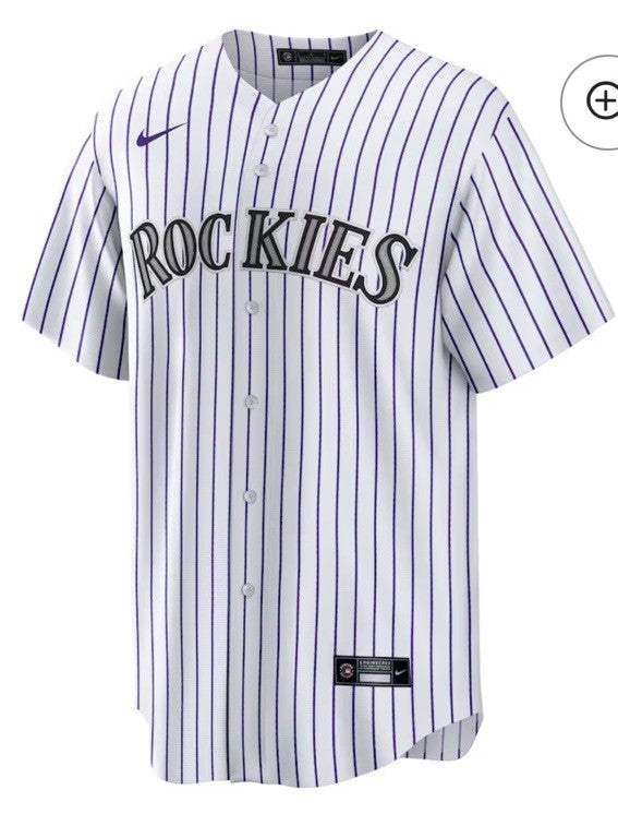 $135 Nike Mens Official Colorado Rockies Ryan McMahon #24 White Jersey-Large-New