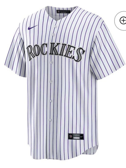 $135 Nike Mens Official Colorado Rockies Ryan McMahon #24 White Jersey-Large-New
