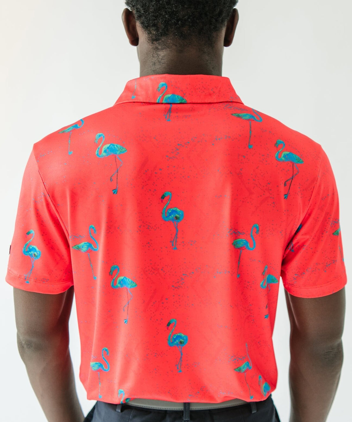 $50 YATTA GOLF Men’s Just Beachy Golf Polo - Red/Blue - Medium - New With Tags