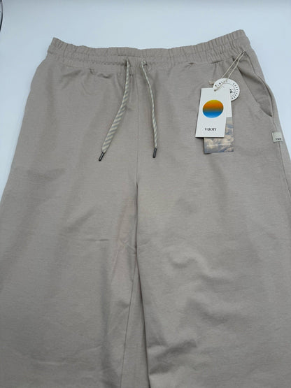 $108 VUORI Women’s Halo Essential Wide Leg Soft Pant- Ecru Heather-Large-New Tag