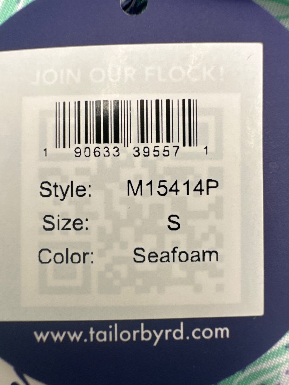 $80 TailerByrd Men's Palm Tree Print Performance Polo- Sea Foam - Small - New