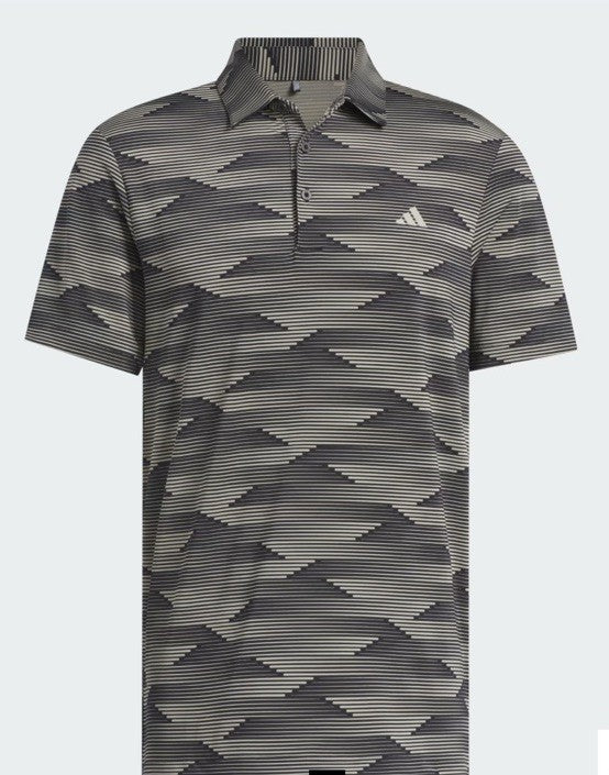$70 Adidas Men’s Speed Stripped Polo Shirt Performance Golf- Putty -Medium-New