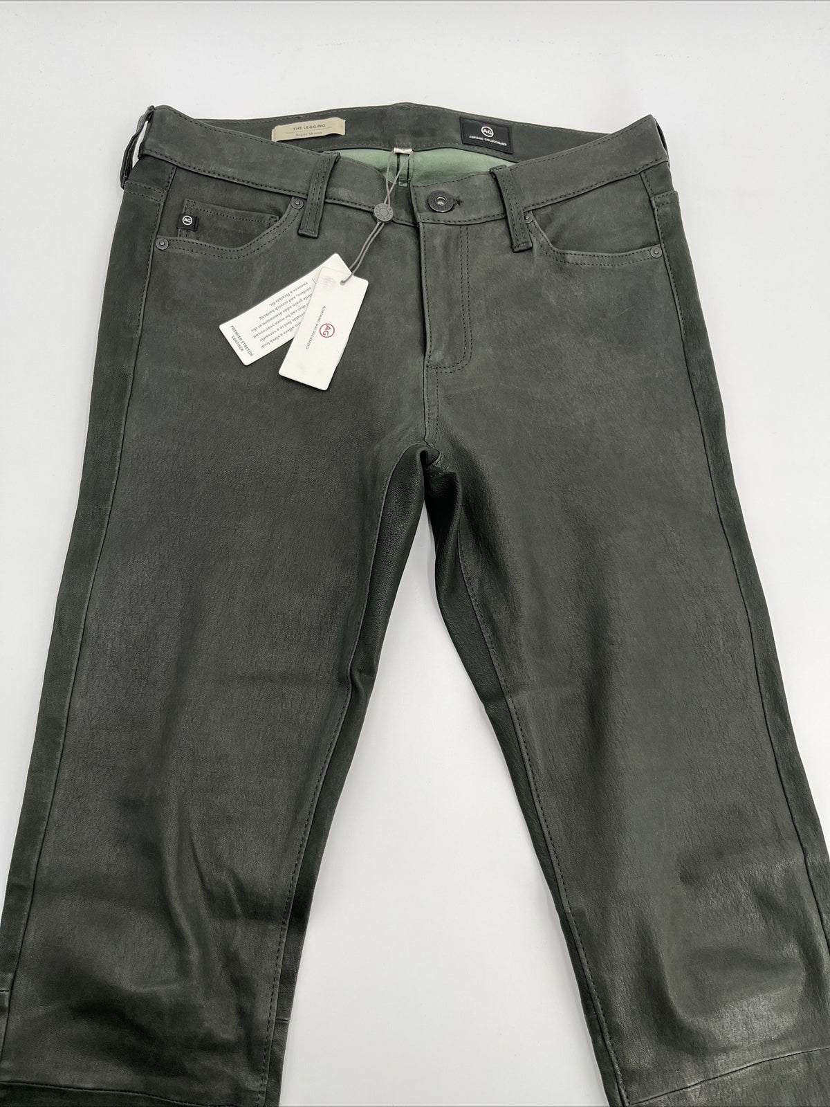 $975 Adriano Goldschmied AG Women’s The Legging Super Skinny Pants-Olive-27W-NEW