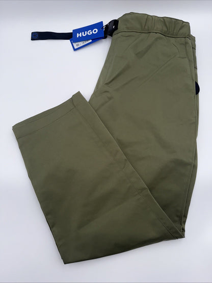 $138 HUGO HUGO Men’s Geiko Woven Pants Trousers- Open Green- Size: Medium-New