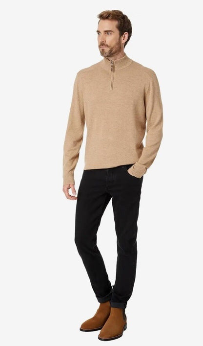 $110 Smartwool Men's Sparwood Zip-Neck Sweater-Toasted Coconut Heather-Small-New