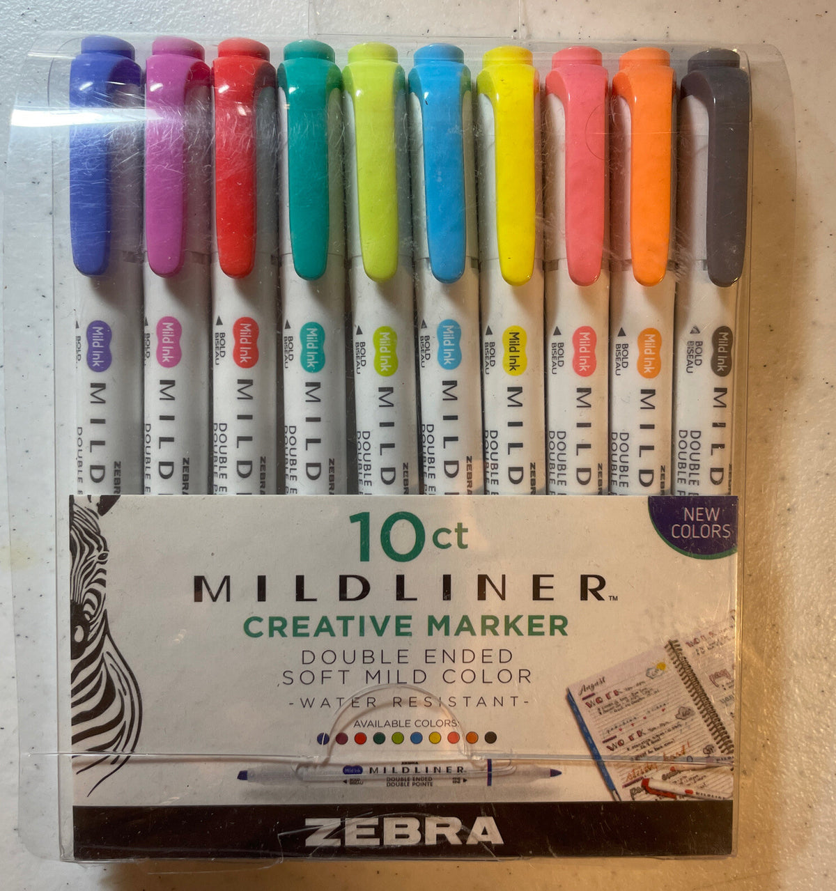 Zebra Pen Lettering Set, Assorted Colors, 10 Count NEW