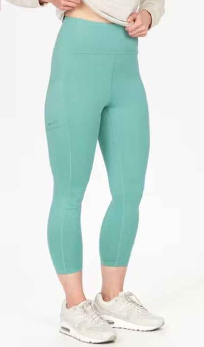 $80 Marmot Women's Rock Haven 7/8 Tights UPF 50- Blue Agave- Medium - NWT