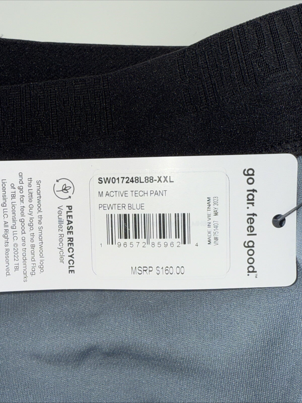$160 Smartwool Men’s Active Tech Fleece Pants - Pewter Blue- 2XLarge - New Tags