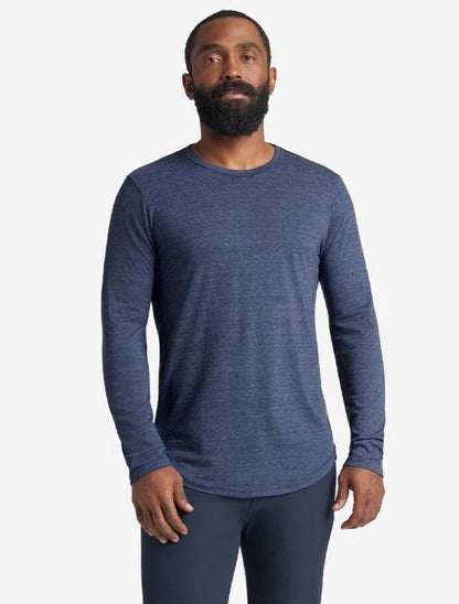 $75 Good Life Men’s Tri Blend Long Sleeve Crew Shirt- Navy - Small - New