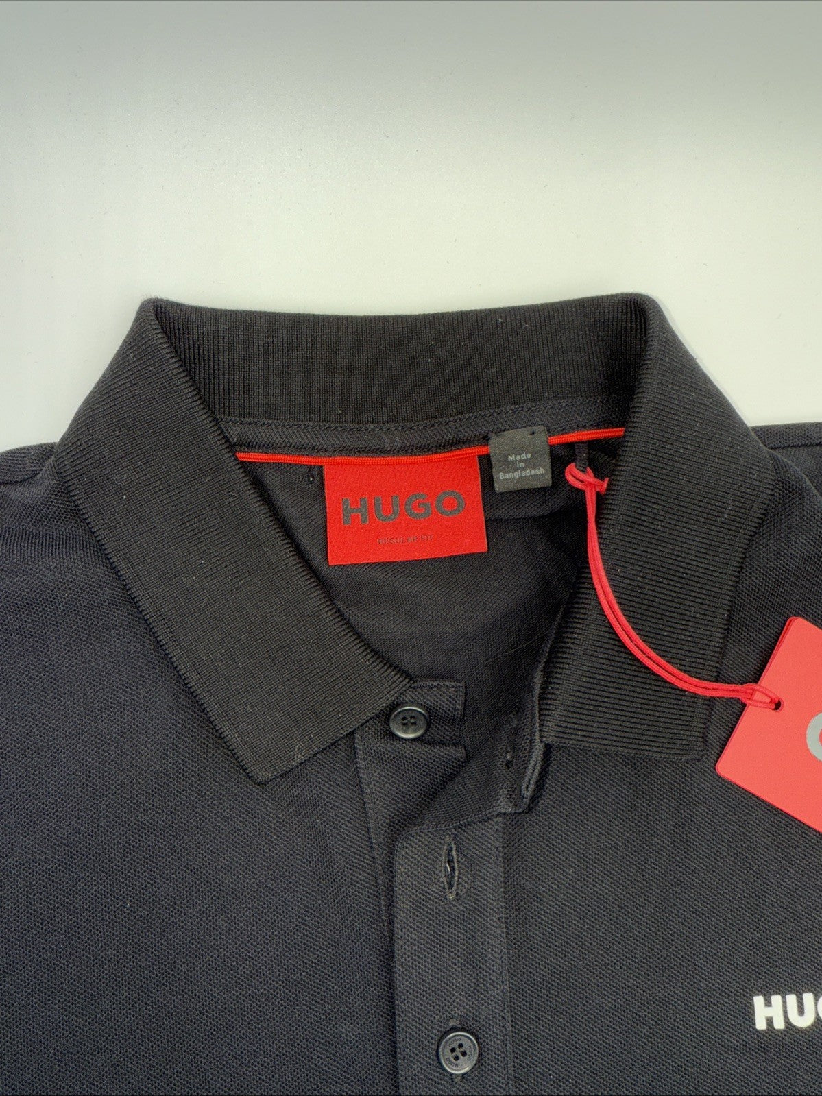 $78 Hugo Boss Men's Donos Polo Black Regular Fit Cotton S/S Shirt -Black- Small