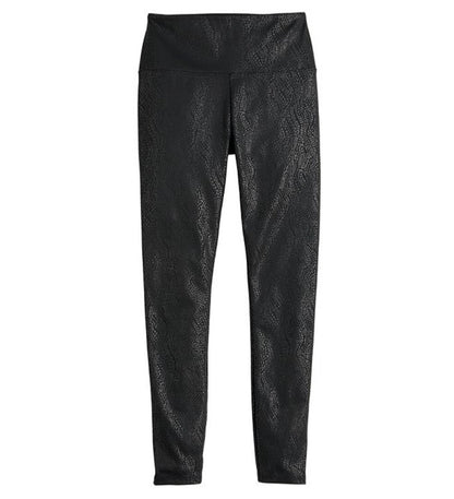 $46 Vera Wang Women’s-High Rise Faux Leather Shaping Legging-Black Snake-Small