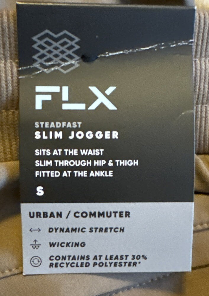 FLX Men’s Dynamic Slim Jogger Pants- Small - Wood Bridge - NWT Retail $60