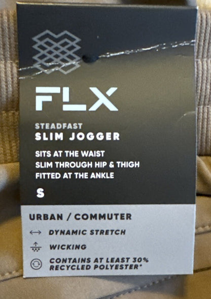 FLX Men’s Dynamic Slim Jogger Pants- Small - Wood Bridge - NWT Retail $60