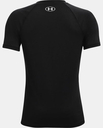 Under Armour Boy's UA Tech Big Logo Short Sleeve Shirt- Black-Medium-New Tag