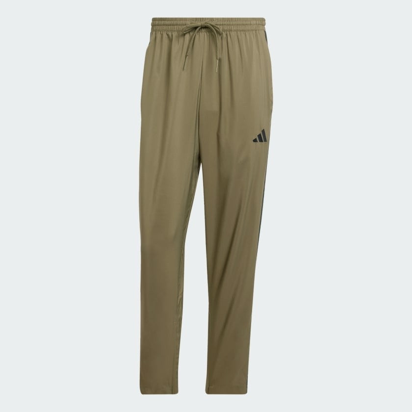 $45 Adidas Men’s Essentials 3 Stripe Standford Hem Pants-Olive Starta- Medium