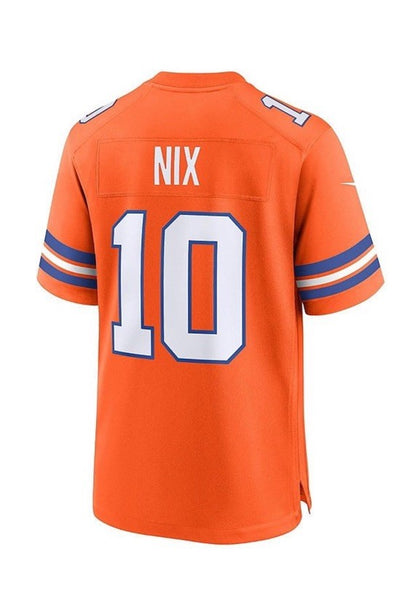 Nike men’s Bo Nix Denver Broncos Mile High 1977 Throwback Jersey-Orange-Medium