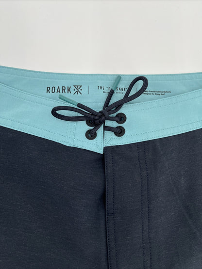 $69 Roark Men’s Passage Panel Batik 17” Boardshorts-D.Navy Black -Size: 33W-New