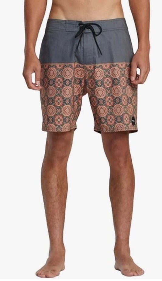 $60 RVCA Men’s County 18" Print Shorts- Khaki Beige- Size: 36”W -New Tags