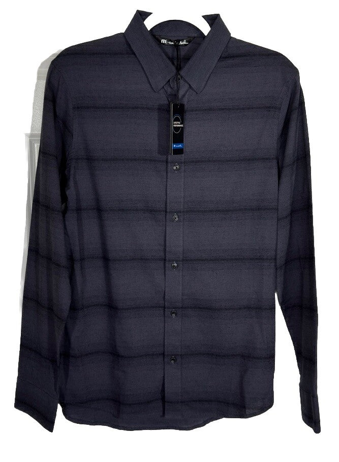 $125 Travis Mathew Men’s Stretch Stripe Button Long Sleeve Shirt- Zeke-Small-New